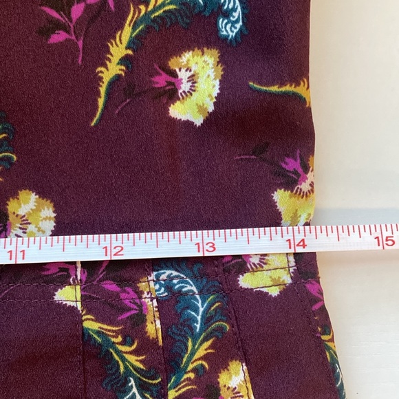 Banana Republic Maroon Floral Shirt Dress, Size 2 - Picture 9 of 12